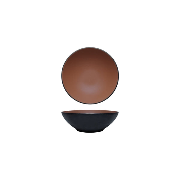 72.828421.BN COU COU Melamine Dual Colour Brown & Black Round Bowl 160mm/560ml Globe Importers Adelaide Hospitality Supplies