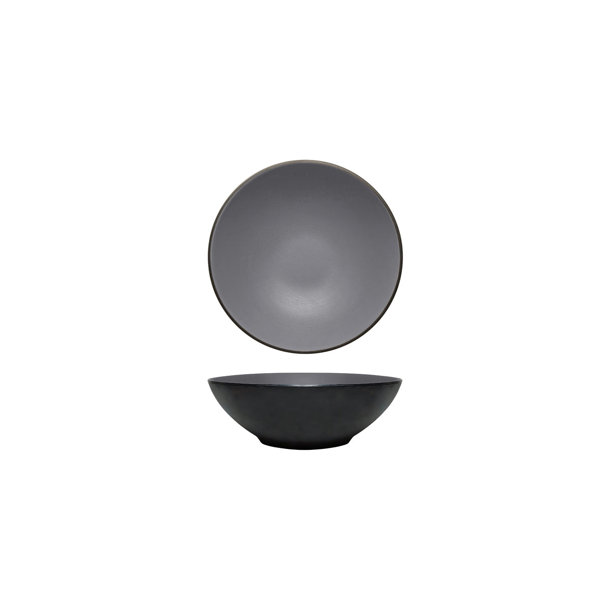 72.828421.G COU COU Melamine Dual Colour Grey & Black Round Bowl 160mm/560ml Globe Importers Adelaide Hospitality Supplies