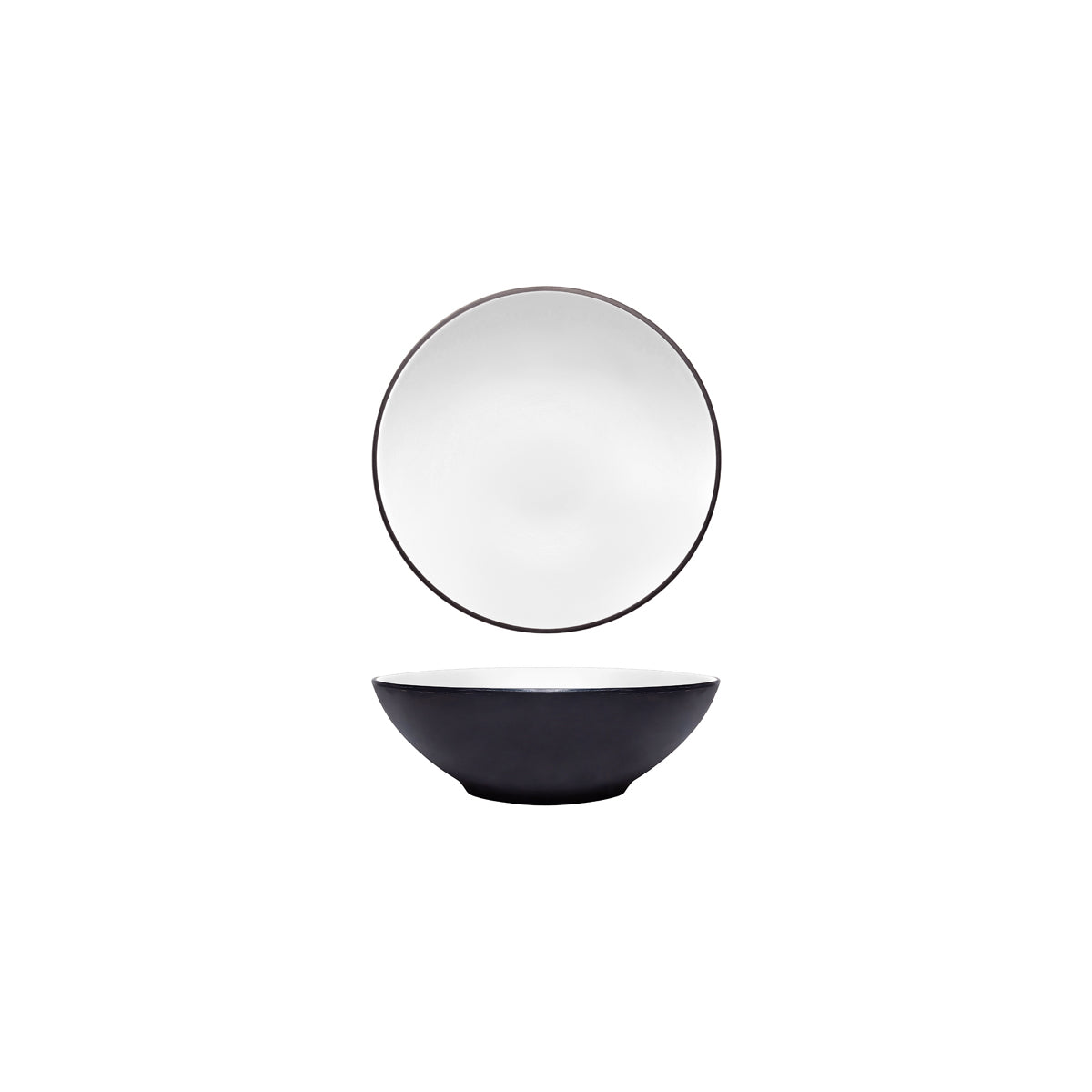 72.828421.W COU COU Melamine Dual Colour White & Black Round Bowl 160mm/560ml Globe Importers Adelaide Hospitality Supplies