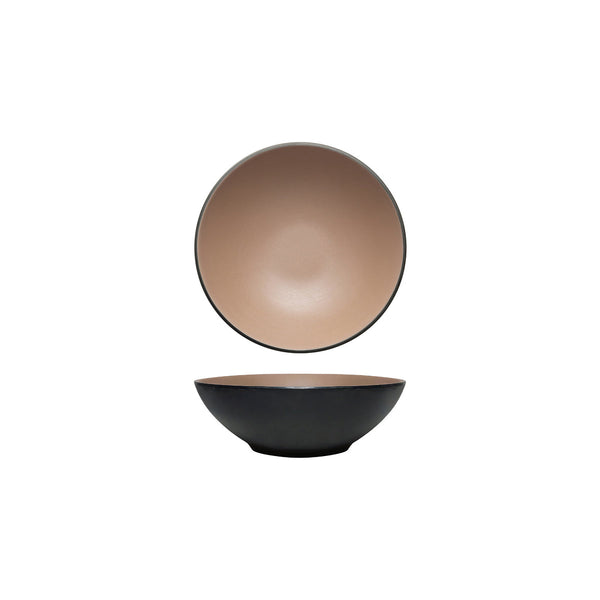 72.828422.BE COU COU Melamine Dual Colour Beige & Black Round Bowl 187mm/800ml Globe Importers Adelaide Hospitality Supplies