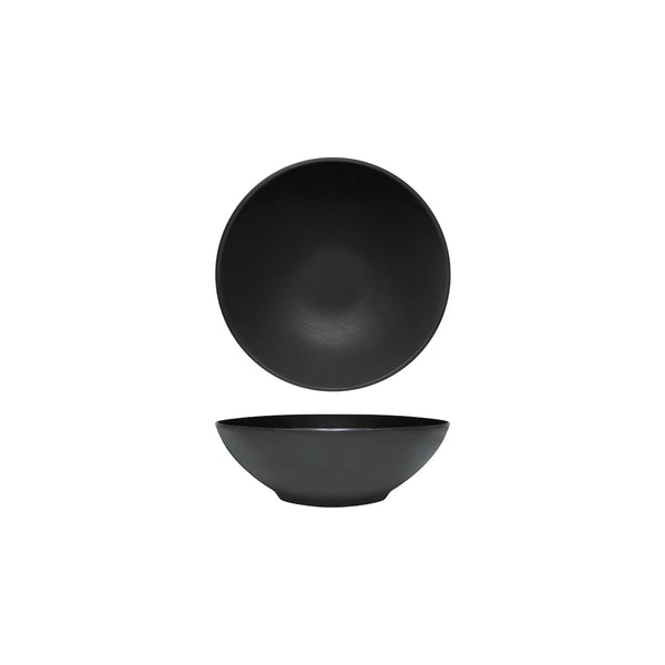 72.828422.BK COU COU Melamine Dual Colour Black & Black Round Bowl 187mm/800ml Globe Importers Adelaide Hospitality Supplies