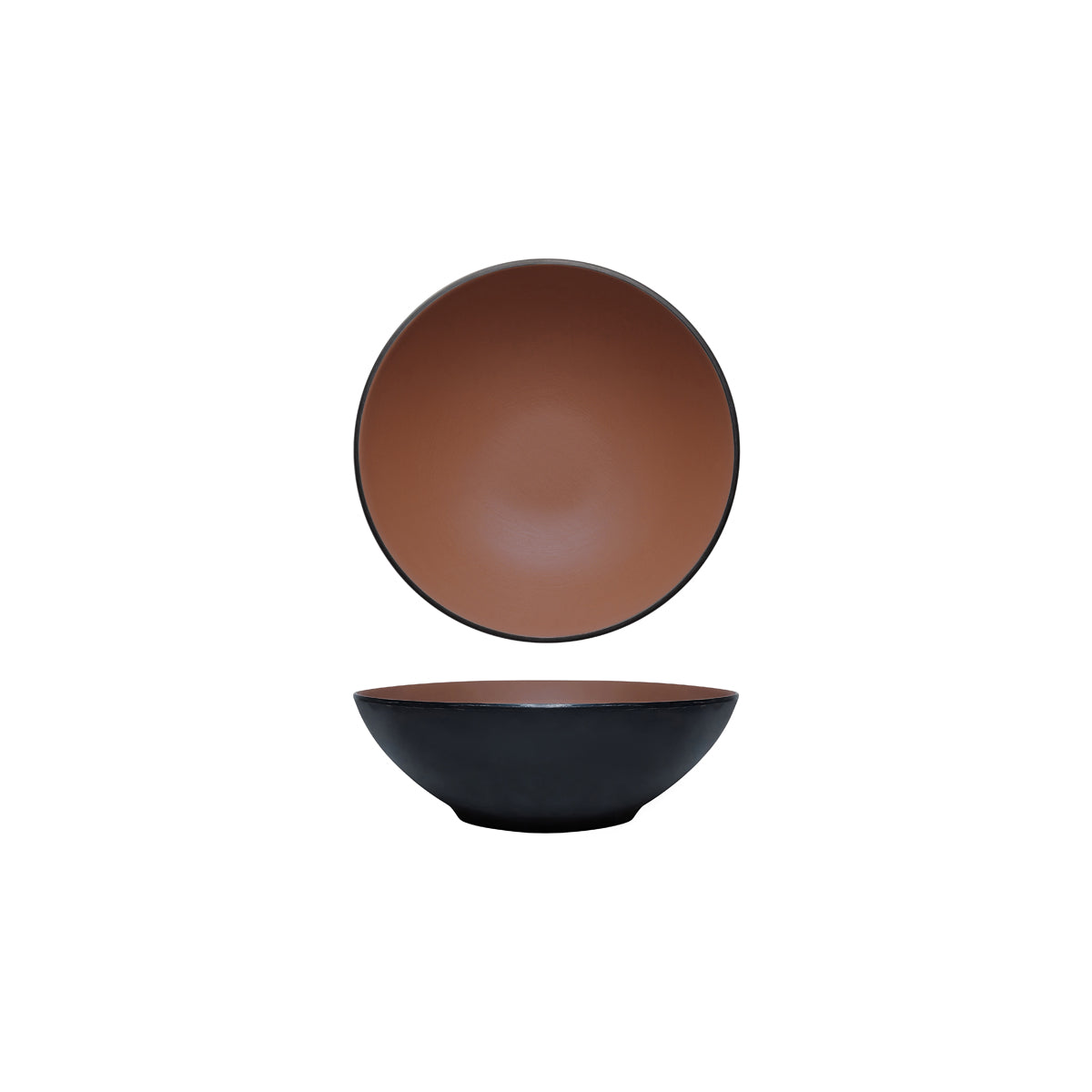 72.828422.BN COU COU Melamine Dual Colour Brown & Black Round Bowl 187mm/800ml Globe Importers Adelaide Hospitality Supplies