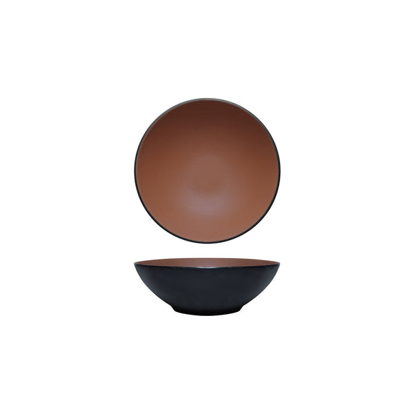 72.828422.BN COU COU Melamine Dual Colour Brown & Black Round Bowl 187mm/800ml Globe Importers Adelaide Hospitality Supplies