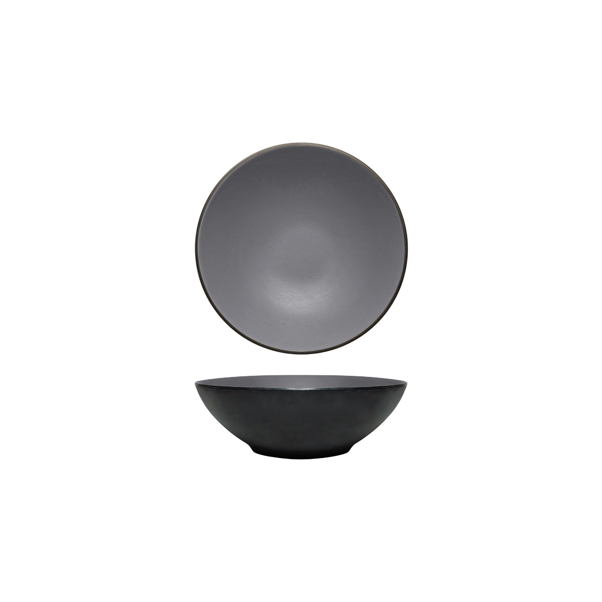 72.828422.G COU COU Melamine Dual Colour Grey & Black Round Bowl 187mm/800ml Globe Importers Adelaide Hospitality Supplies