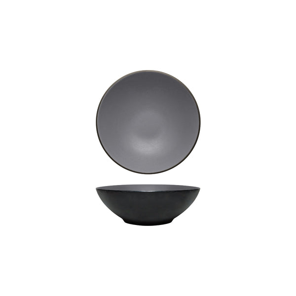 72.828422.G COU COU Melamine Dual Colour Grey & Black Round Bowl 187mm/800ml Globe Importers Adelaide Hospitality Supplies