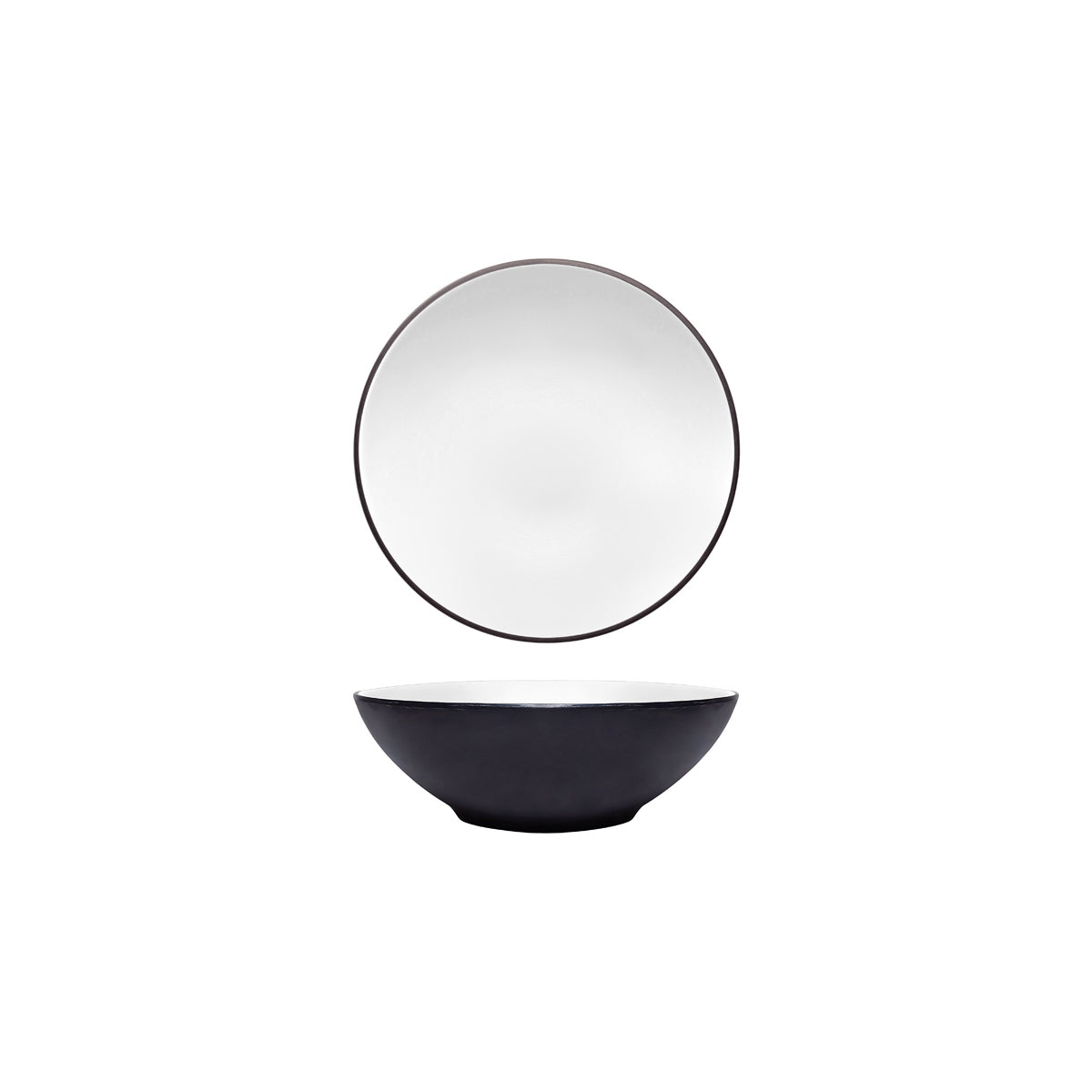 72.828422.W COU COU Melamine Dual Colour White & Black Round Bowl 187mm/800ml Globe Importers Adelaide Hospitality Supplies