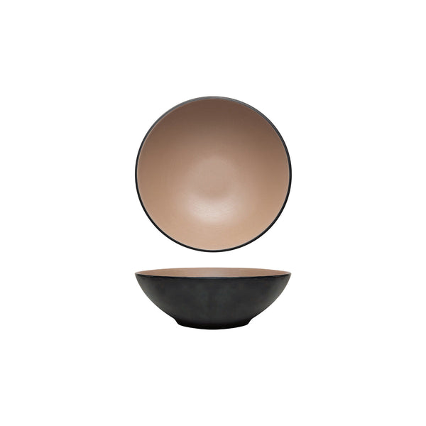 72.828423.BE COU COU Melamine Dual Colour Beige & Black Round Bowl 210mm/1.28lt Globe Importers Adelaide Hospitality Supplies