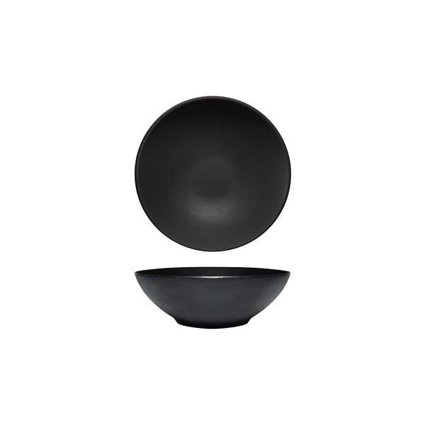 72.828423.BK COU COU Melamine Dual Colour Black & Black Round Bowl 210mm/1.28lt Globe Importers Adelaide Hospitality Supplies