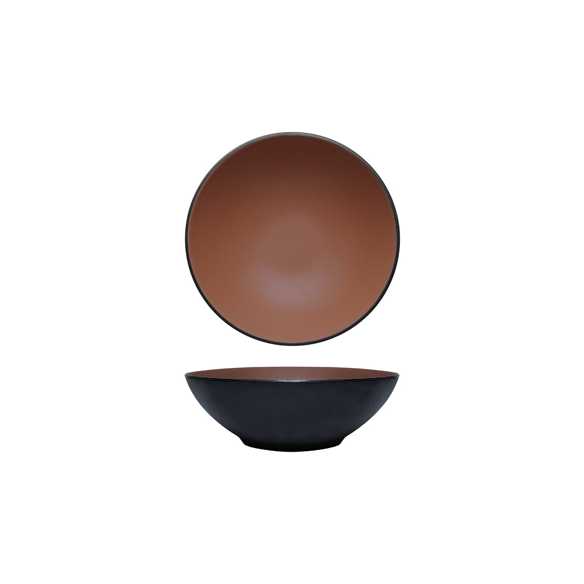 72.828423.BN COU COU Melamine Dual Colour Brown & Black Round Bowl 210mm/1.28lt Globe Importers Adelaide Hospitality Supplies
