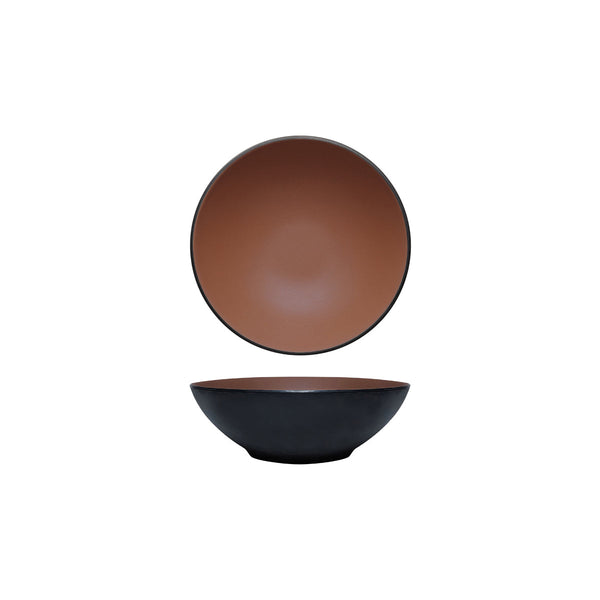 72.828423.BN COU COU Melamine Dual Colour Brown & Black Round Bowl 210mm/1.28lt Globe Importers Adelaide Hospitality Supplies