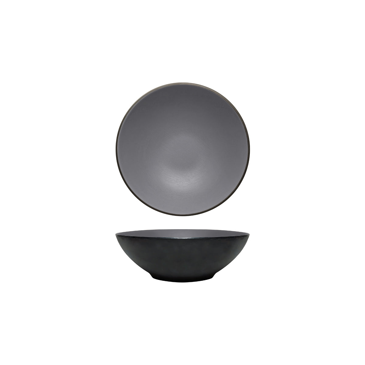72.828423.G COU COU Melamine Dual Colour Grey & Black Round Bowl 210mm/1.28lt Globe Importers Adelaide Hospitality Supplies