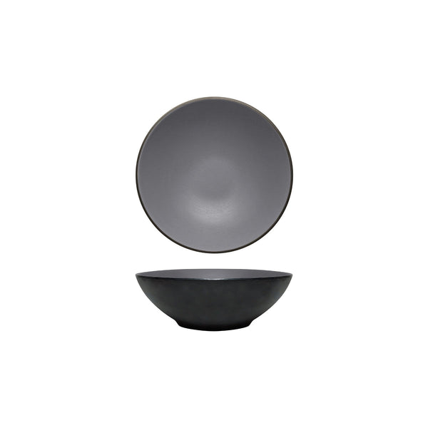 72.828423.G COU COU Melamine Dual Colour Grey & Black Round Bowl 210mm/1.28lt Globe Importers Adelaide Hospitality Supplies