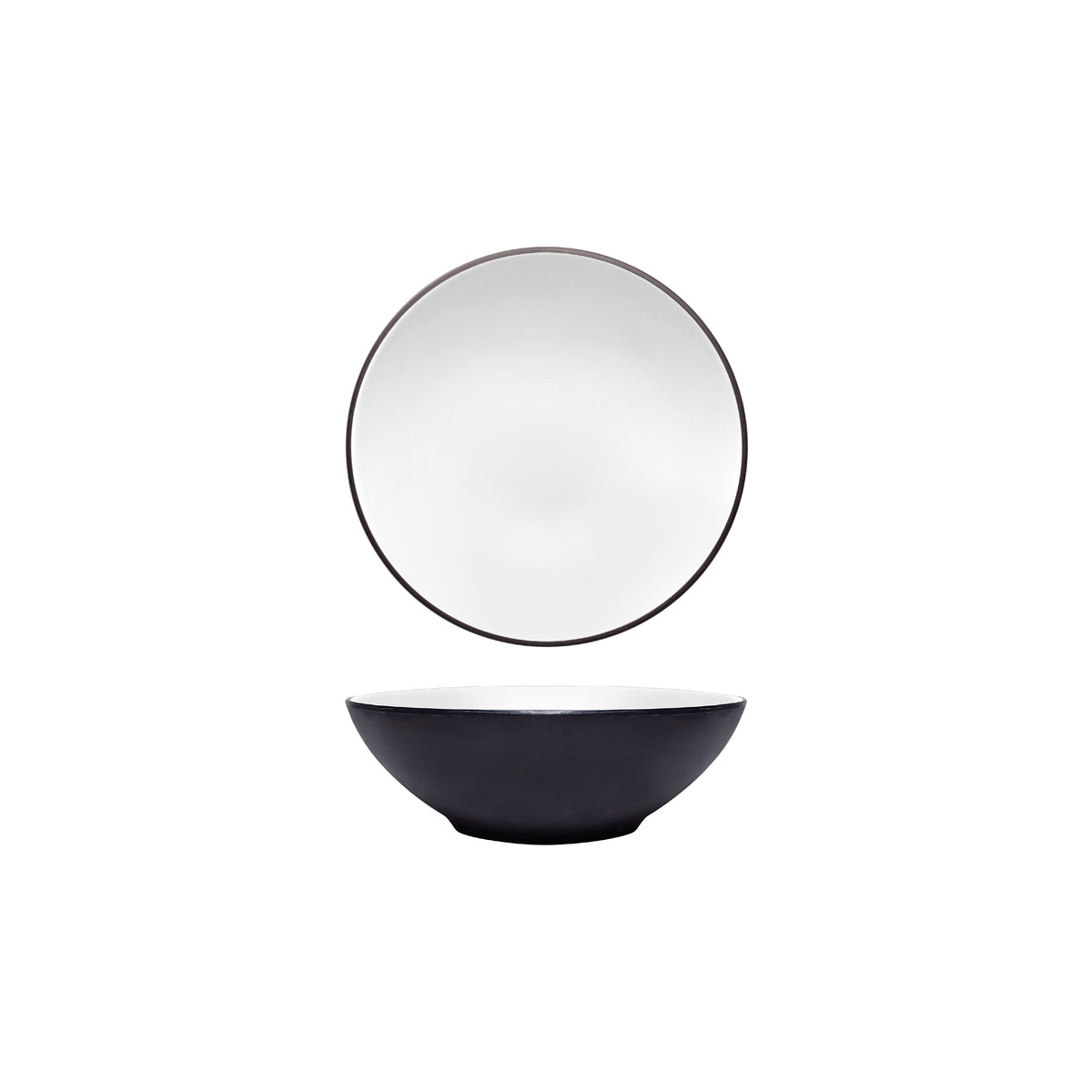 72.828423.W COU COU Melamine Dual Colour White & Black Round Bowl 210mm/1.28lt Globe Importers Adelaide Hospitality Supplies