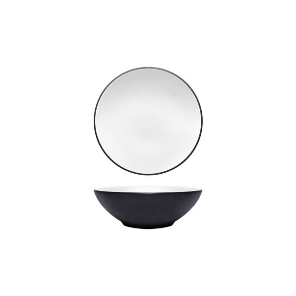 72.828423.W COU COU Melamine Dual Colour White & Black Round Bowl 210mm/1.28lt Globe Importers Adelaide Hospitality Supplies