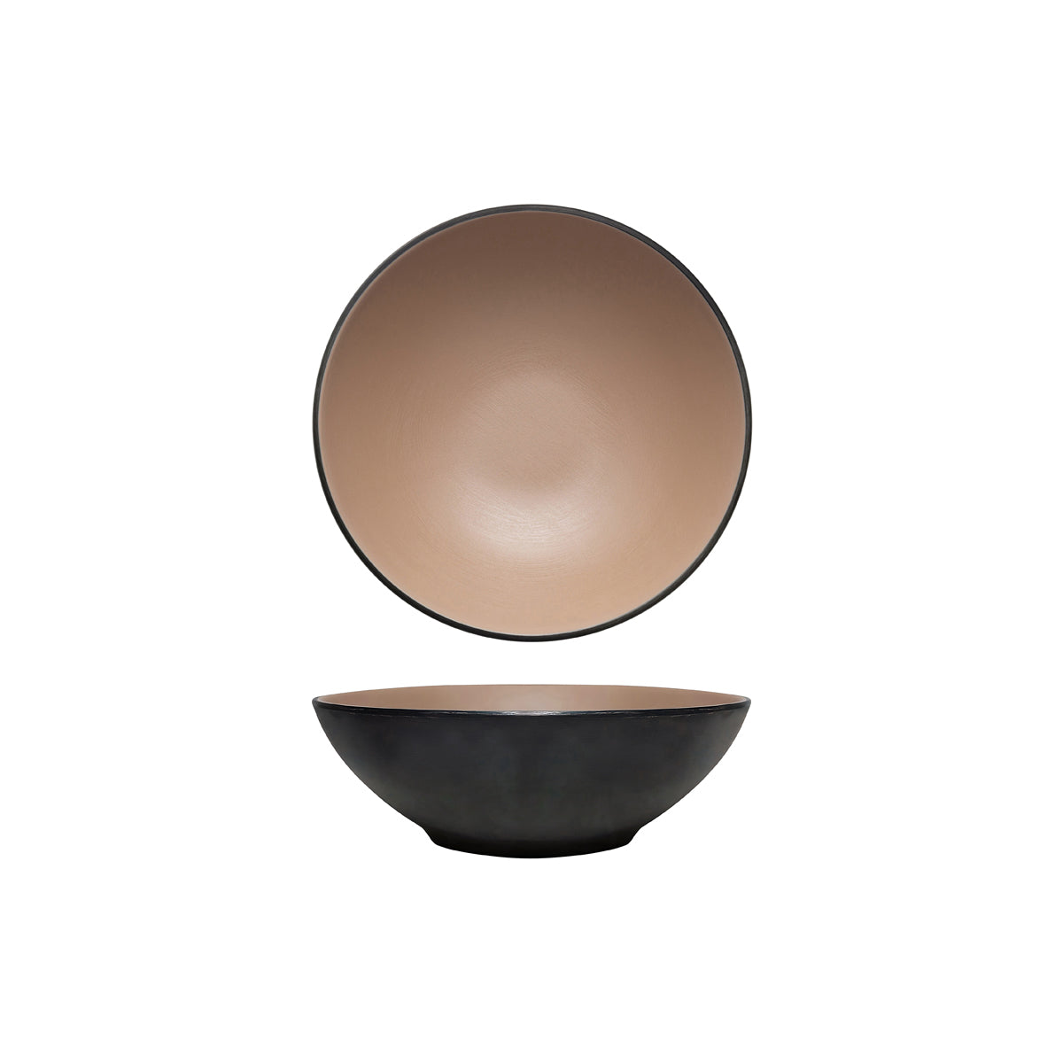72.828424.BE COU COU Melamine Dual Colour Beige & Black Round Bowl 240mm/1.7lt Globe Importers Adelaide Hospitality Supplies