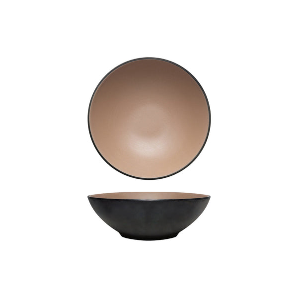 72.828424.BE COU COU Melamine Dual Colour Beige & Black Round Bowl 240mm/1.7lt Globe Importers Adelaide Hospitality Supplies