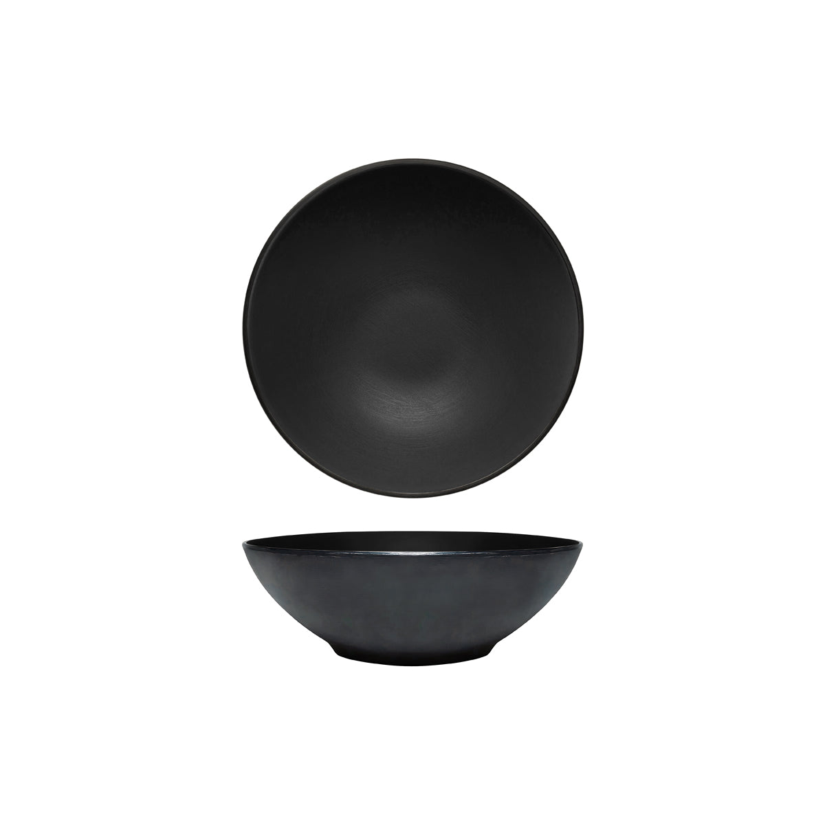 72.828424.BK COU COU Melamine Dual Colour Black & Black Round Bowl 240mm/1.7lt Globe Importers Adelaide Hospitality Supplies