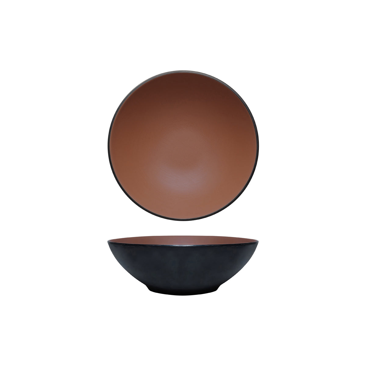 72.828424.BN COU COU Melamine Dual Colour Brown & Black Round Bowl 240mm/1.7lt Globe Importers Adelaide Hospitality Supplies
