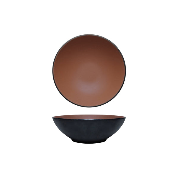 72.828424.BN COU COU Melamine Dual Colour Brown & Black Round Bowl 240mm/1.7lt Globe Importers Adelaide Hospitality Supplies