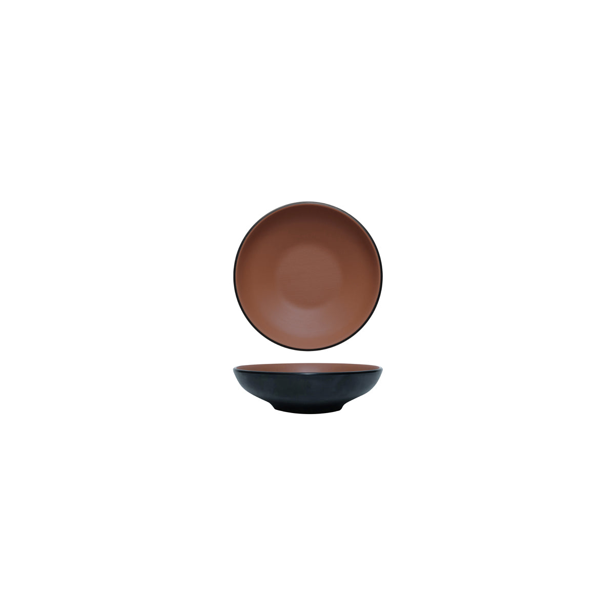 72.828431.BN COU COU Melamine Dual Colour Brown & Black Round Bowl 123mm/220ml Globe Importers Adelaide Hospitality Supplies