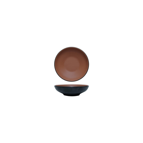 72.828431.BN COU COU Melamine Dual Colour Brown & Black Round Bowl 123mm/220ml Globe Importers Adelaide Hospitality Supplies