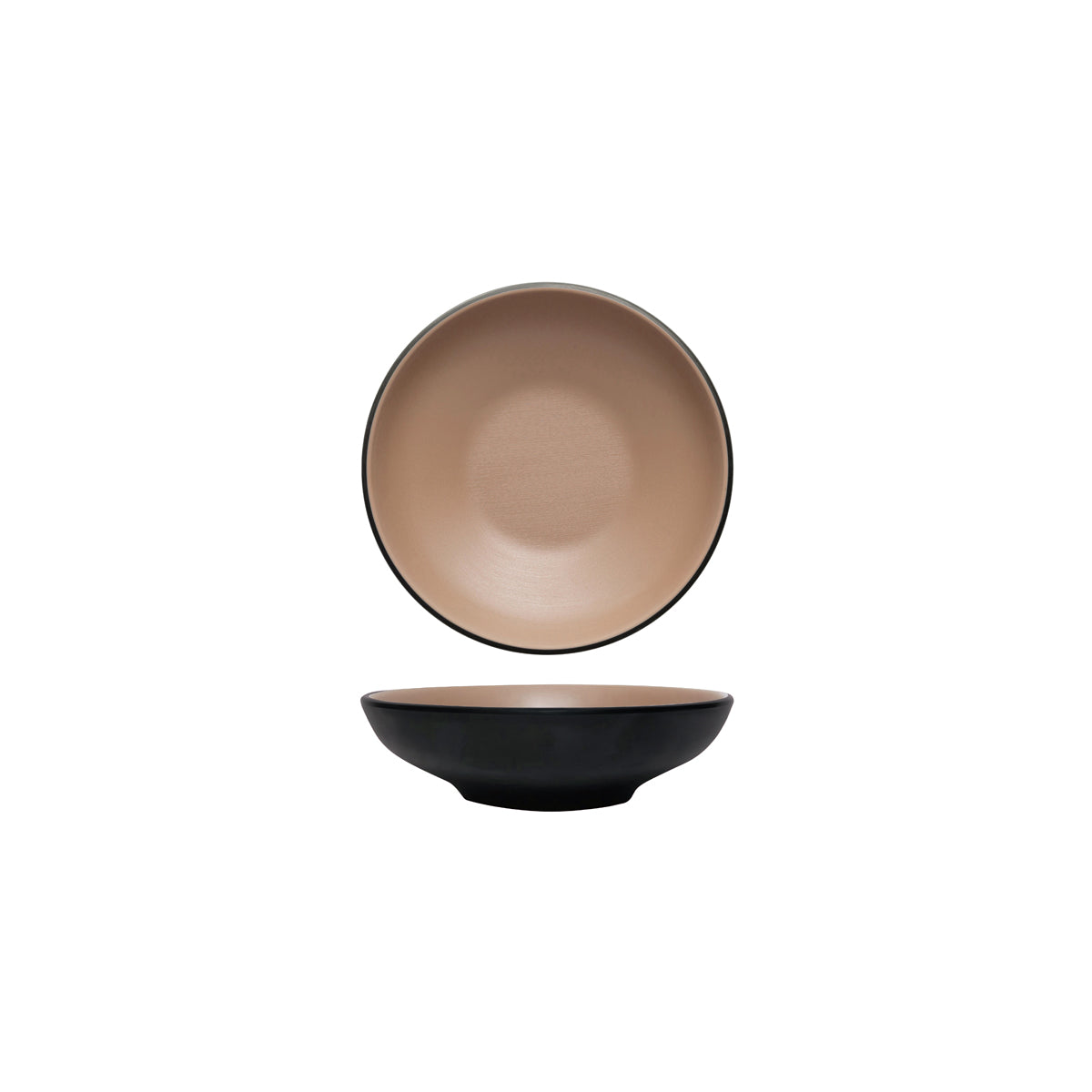 72.828433.BE COU COU Melamine Dual Colour Beige & Black Round Bowl 175mm/500ml Globe Importers Adelaide Hospitality Supplies
