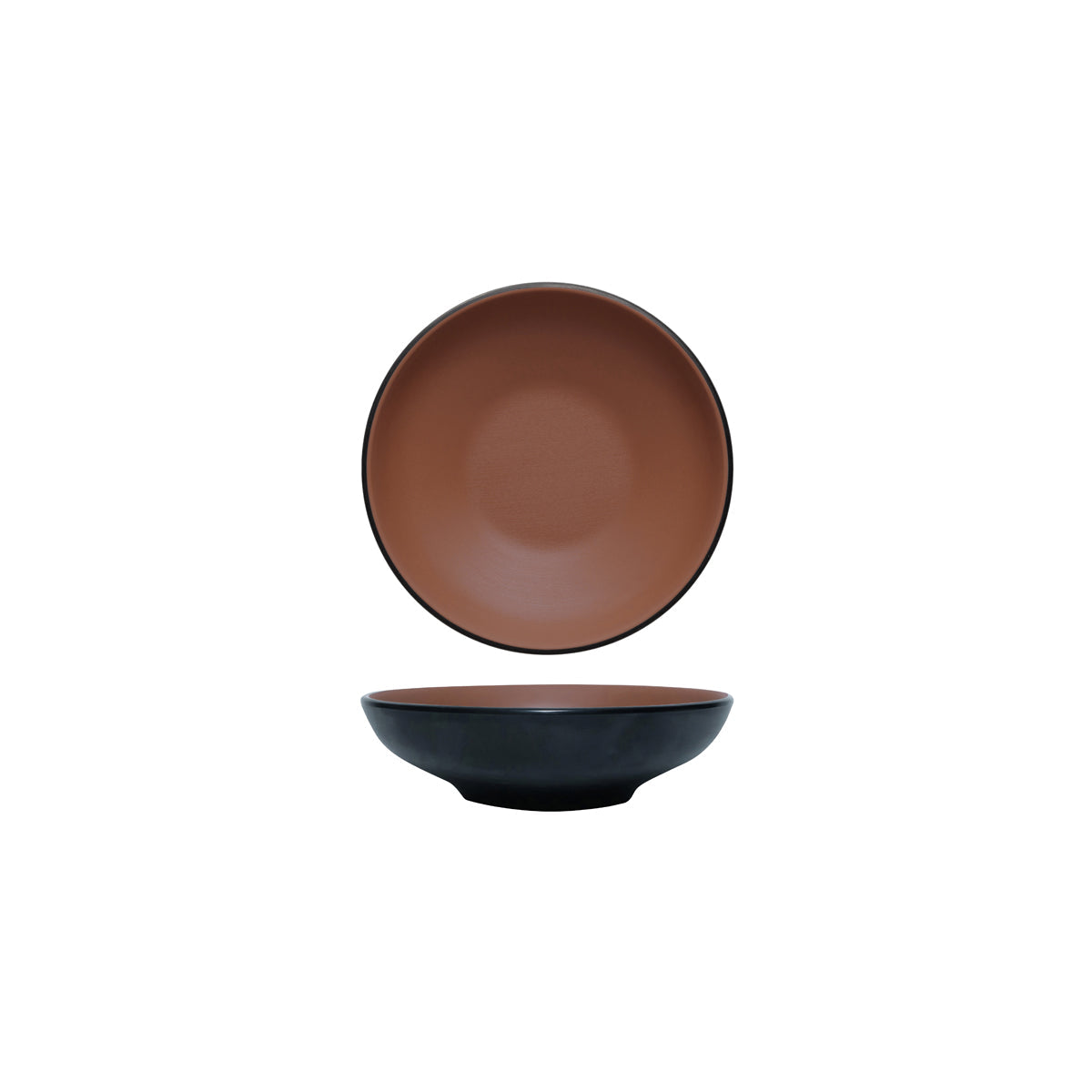 72.828433.BN COU COU Melamine Dual Colour Brown & Black Round Bowl 175mm/500ml Globe Importers Adelaide Hospitality Supplies
