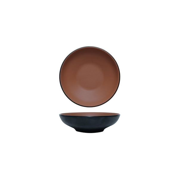 72.828433.BN COU COU Melamine Dual Colour Brown & Black Round Bowl 175mm/500ml Globe Importers Adelaide Hospitality Supplies