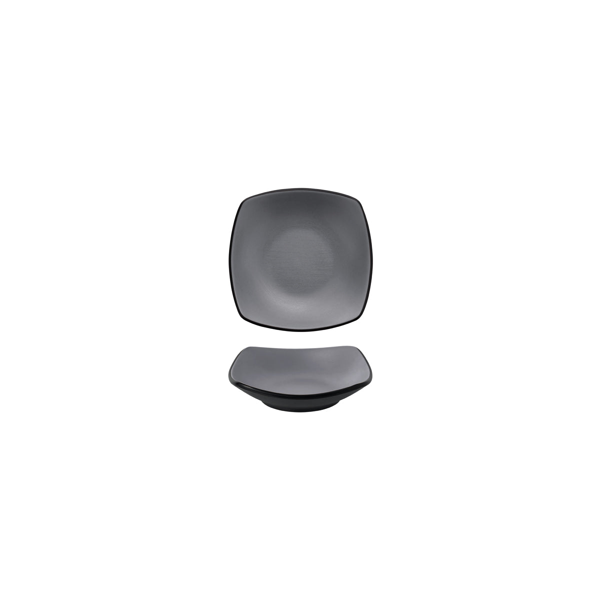 72.828441.G COU COU Melamine Dual Colour Grey & Black Square Bowl 130x130mm/200ml Globe Importers Adelaide Hospitality Supplies