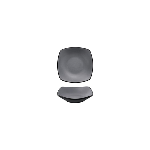 72.828441.G COU COU Melamine Dual Colour Grey & Black Square Bowl 130x130mm/200ml Globe Importers Adelaide Hospitality Supplies