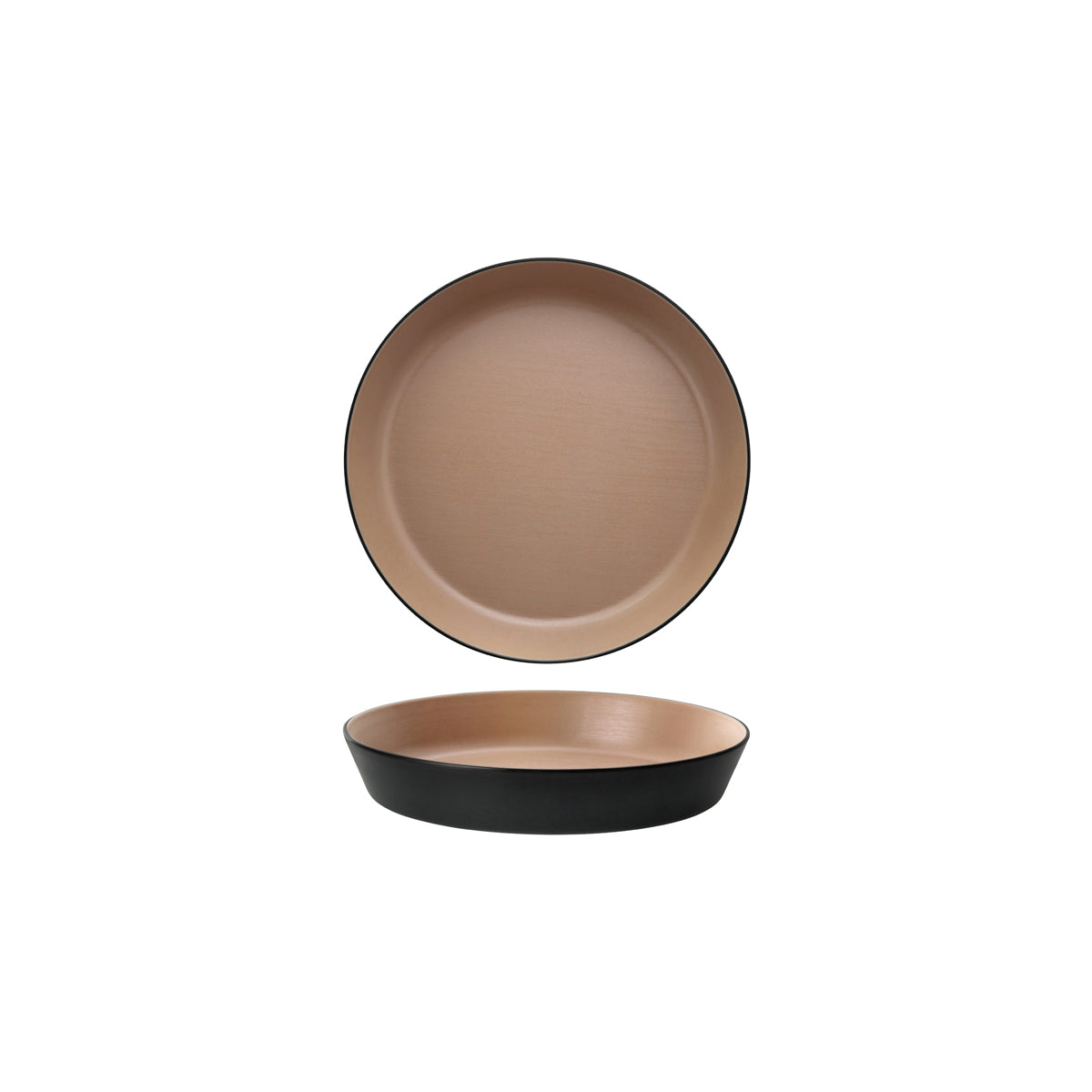72.828461.BE COU COU Melamine Dual Colour Beige & Black Round Flat Bowl 190mm/500ml Globe Importers Adelaide Hospitality Supplies
