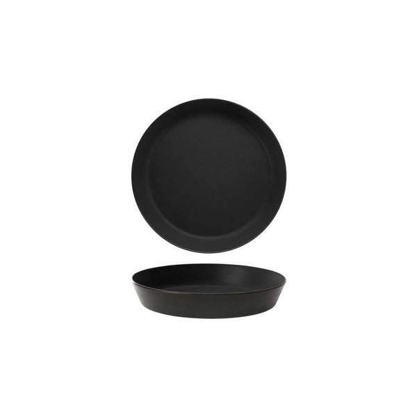 72.828461.BK COU COU Melamine Dual Colour Black & Black Round Flat Bowl 190mm/500ml Globe Importers Adelaide Hospitality Supplies