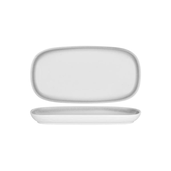 903014 Tablekraft Bistro Frosted Steel Rectangular Coupe Platter 350x186x20mm Globe Importers Adelaide Hospitality Supplies