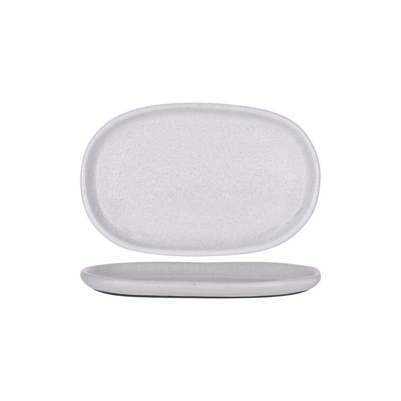 905210 Tablekraft Naturals Ash Grey Oval Coupe Plate 315x200mm Globe Importers Adelaide Hospitality Supplies