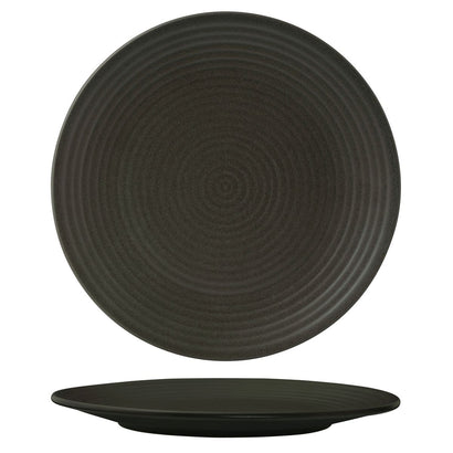 Zuma Charcoal Round Ribbed Plate 310mm (9/ctn)