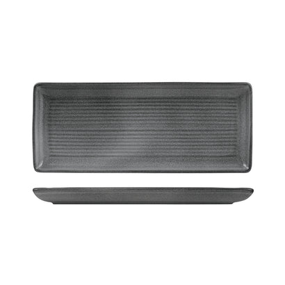 Zuma Gravel Rectangular Ribbed Platter 335x140mm (12/ctn)