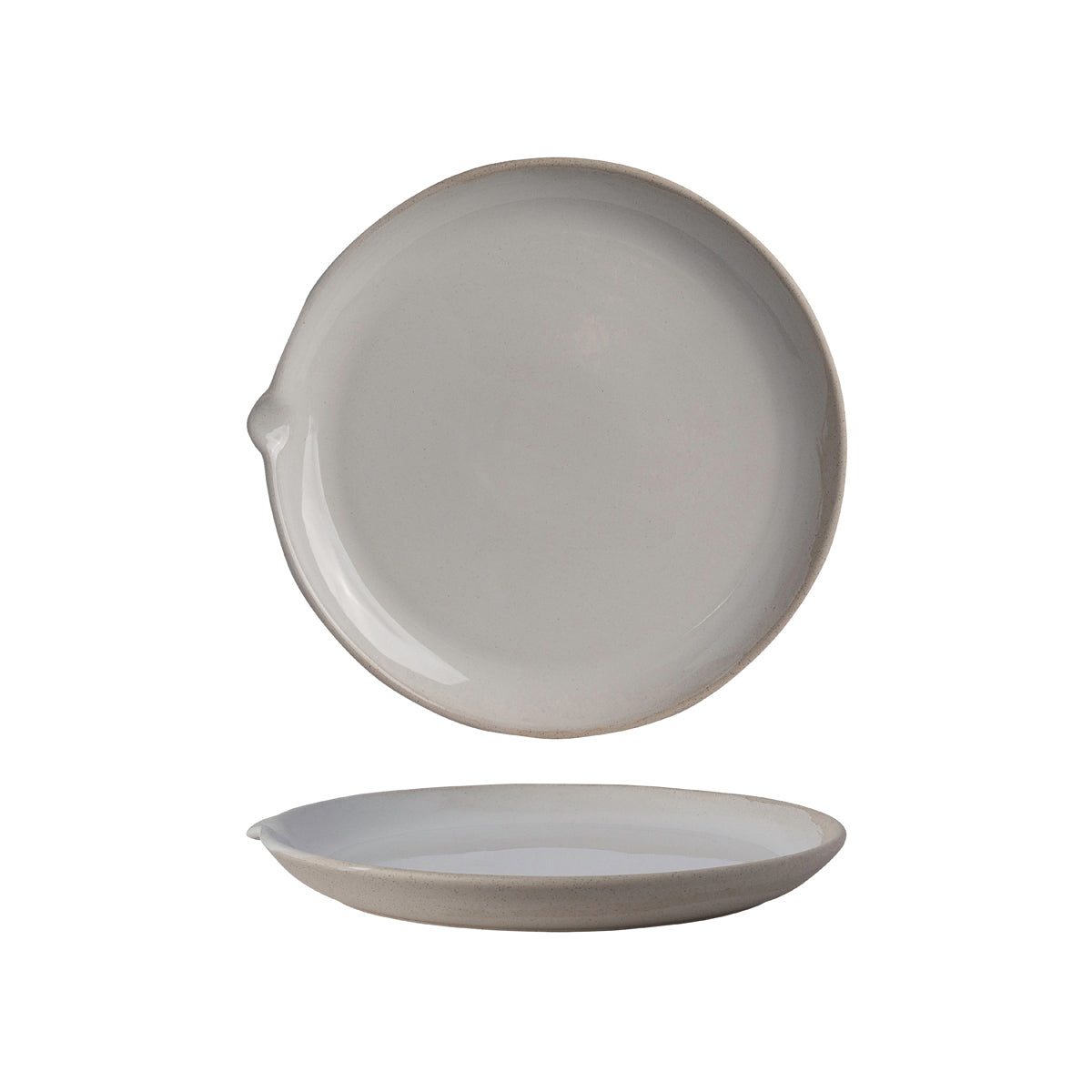 POTTR Gembrook White Round Plate with Spout 263x255mm
