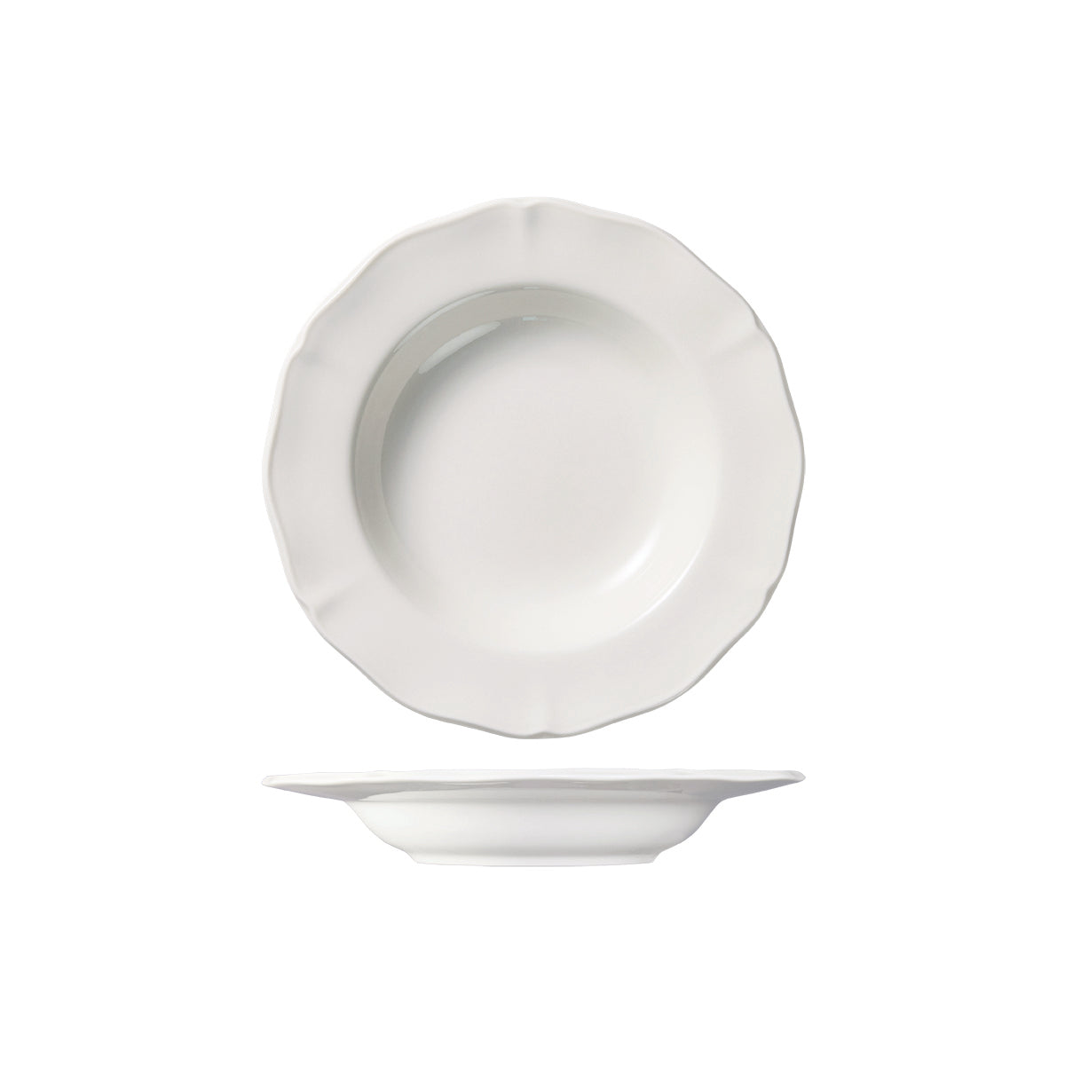  94331 Luzerne Astoria White Soup / Pasta Wide Rim Plate 235mm / 330ml Globe Importers Adelaide Hopsitality Supplies