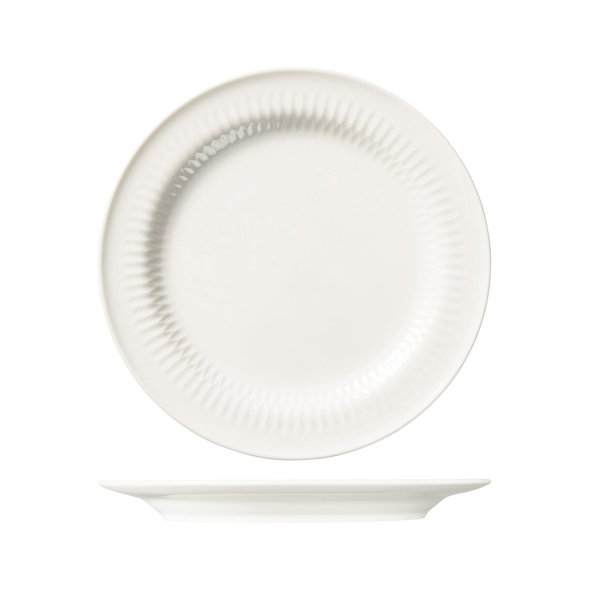 947727 Luzerne Cottage White Round Rim Plate 270mm Globe Importers Adelaide Hopsitality Supplies
