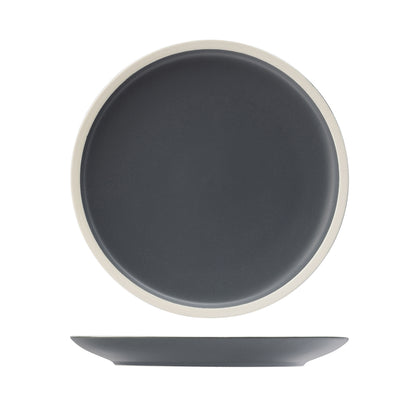 Utopia Forma Charcoal Porcelain Round Coupe Plate 240mm (6/Ctn)