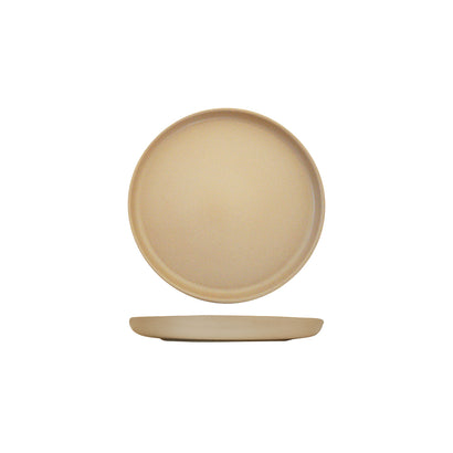 Eclipse Uno Taupe Round Walled Plate 175x23mm (6/ctn)