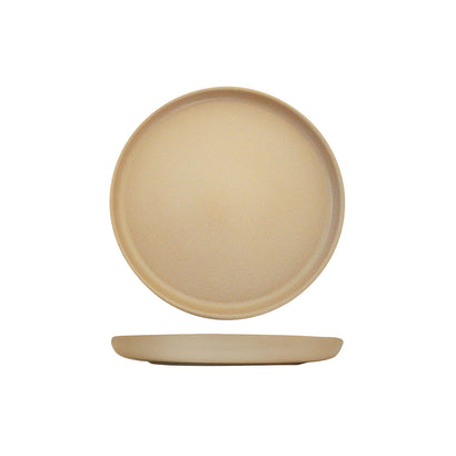 Eclipse Uno Taupe Round Walled Plate 220x30mm (6/ctn)