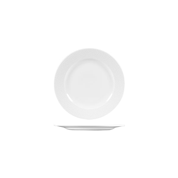 '72.9932408 Churchill Isla White Round Wide Rim Plate 210mm Globe Importers Adelaide Hospitality Supplies