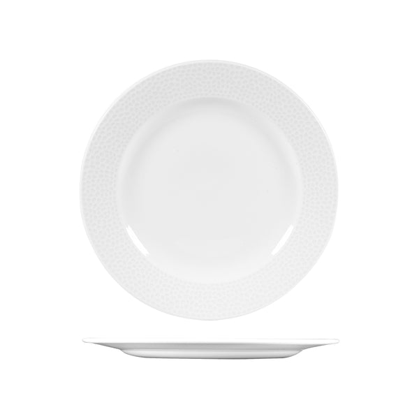 '72.9932411 Churchill Isla White Round Wide Rim Plate 276mm Globe Importers Adelaide Hospitality Supplies
