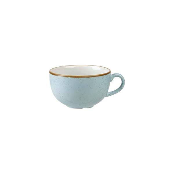 72.9975008.D Churchill Stonecast Duck Egg Cappuccino Cup 227ml Globe Importers Adelaide Hospitality Supplies