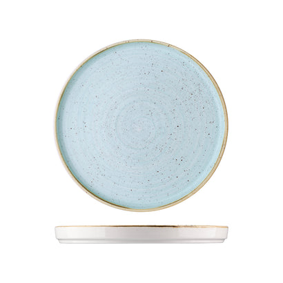 Churchill Stonecast Duck Egg Round Walled Plate 260x20mm