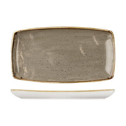 Churchill Stonecast Peppercorn Grey Oblong Plate 350x185mm (6/ctn)