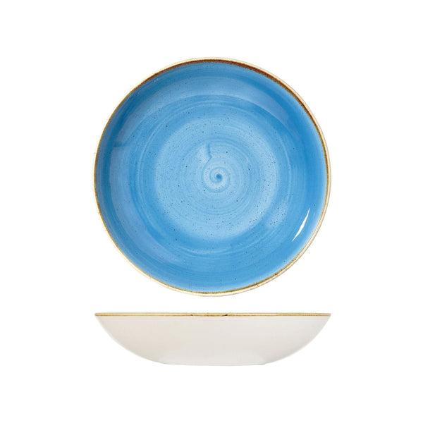 72.9975625.B Churchill Stonecast Cornflower Blue Round Coupe Bowl 248mm / 1136ml Globe Importers Adelaide Hospitality Supplies