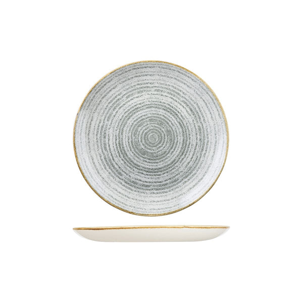 72.9976122.G Churchill Studio Prints Homespun Stone Grey Round Coupe Plate 217mm Globe Importers Adelaide Hospitality Supplies