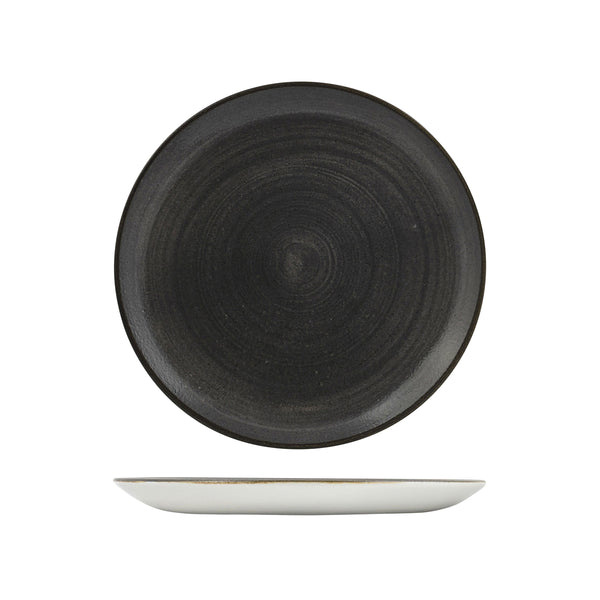 72.9977126.BK Churchill Stonecast Raw Black Round Coupe Plate 260mm Globe Importers Adelaide Hospitality Supplies